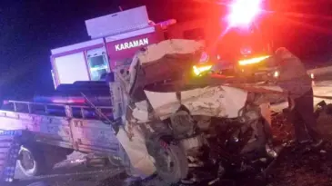 Karaman’da Kamyonet Kazası: Sürücü Sıkıştı