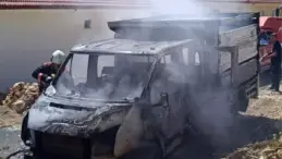 Malatya’da Şantiyede Araç Yangını