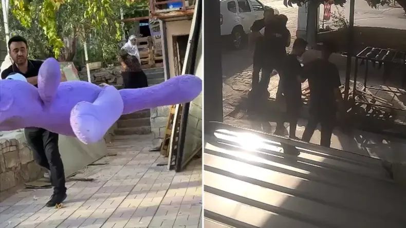 Oto yıkamacıda kira krizi! Eline geçeni sokağa fırlattı