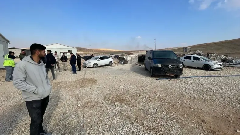 Şanlıurfa’da İnşaat Şantiyesinde Yangın