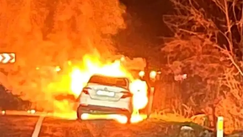 Kestel’de Otomobil Yangını