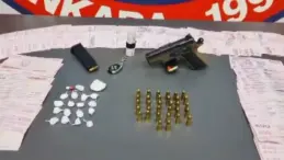Ankara’da Ruhsatsız Tabanca ve Uyuşturucu Ele Geçirildi