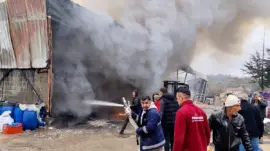 Bolu’da Depoda Yangın Çıktı