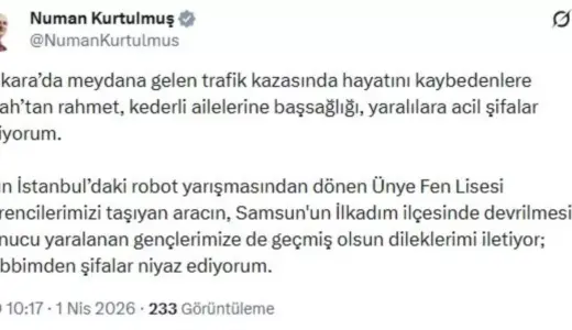 Kurtulmuş’tan Taziye Mesajı